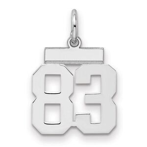 Sterling Silver, Athletic Collection, Small Polished Number 83 Pendant